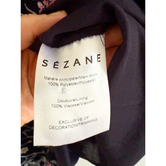Sézane | Sezane | Robe Aure Floral Mini Dress Navy | Sz 38 / US Sz 6 - Picture 6 of 8